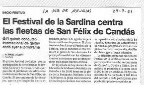 2001 festival de la sardina fiestas de san Félix en Candás