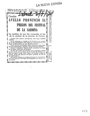 1975 Avello pronuncio el pregón  de festival de la sardina