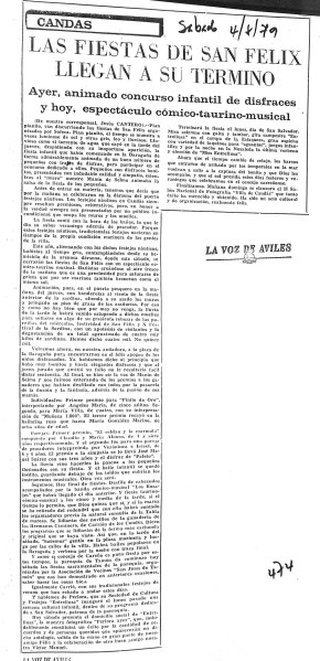 1979 las fiestas de san Félix  terminan